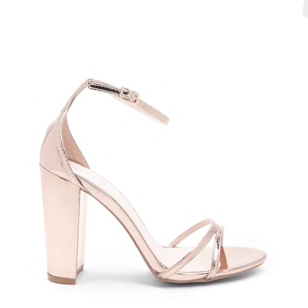 Rose Gold Block Heel Sandals